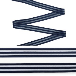 Резинка декоративная с прозрачными вставками Нейлон шир.020мм цв.синий сапфир S919 уп.30м