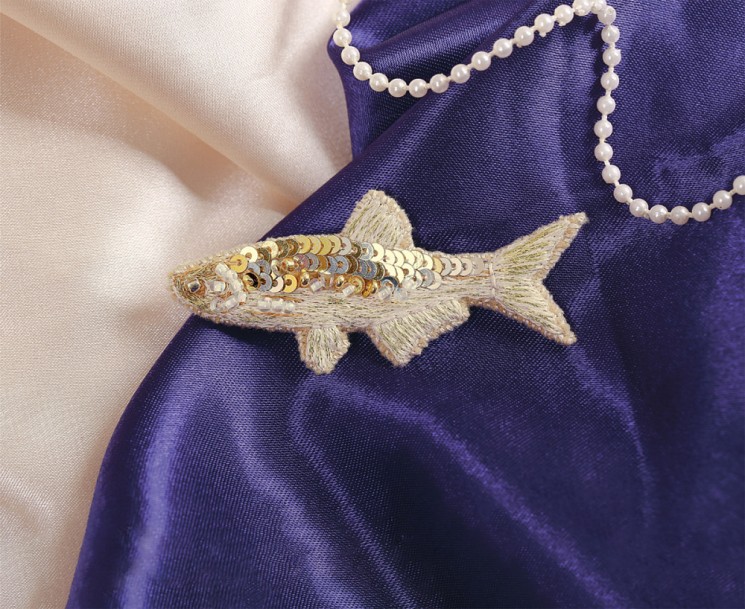Набор для вышивания PANNA Живая картина арт. JK-2228 Брошь. Золотая рыбка 6,5х3 см
