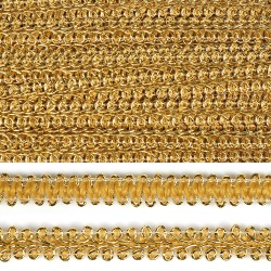Тесьма TBY Шанель плетеная шир.12мм 0384-0016 цв.золото уп.18,28м