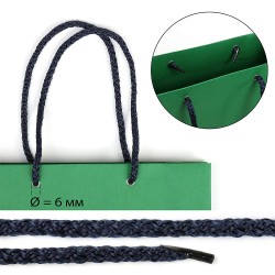 Шнурок для пакетов с крючком вязанный полипропилен пп6 d6мм L40см цв.28 т.синий (уп 100шт/50пар)
