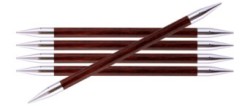 29043 Knit Pro Спицы чулочные Royale 7мм /20см, ламинированная береза, бордовая роза, 5шт