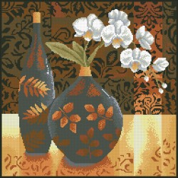Набор "Паутинка" для изготовления картины со стразами арт.М230 Натюрморт с орхидеей 45х45 см