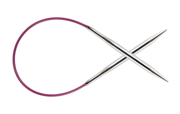 11351 Knit Pro Спицы круговые Nova Metal 3,75мм/100см, никелированная латунь, серебристый