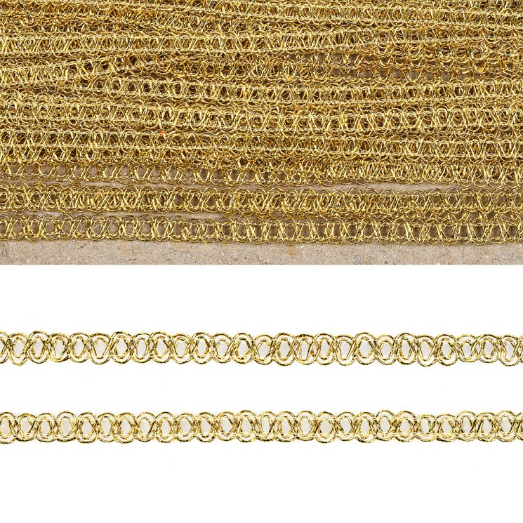 Тесьма отделочная арт.919 шир.6 мм цв.золото уп.25,13м