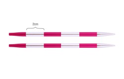 42147 Knit Pro Спицы съемные SmartStix 5мм для длины тросика 20см, алюминий, серебристый/рубиновый