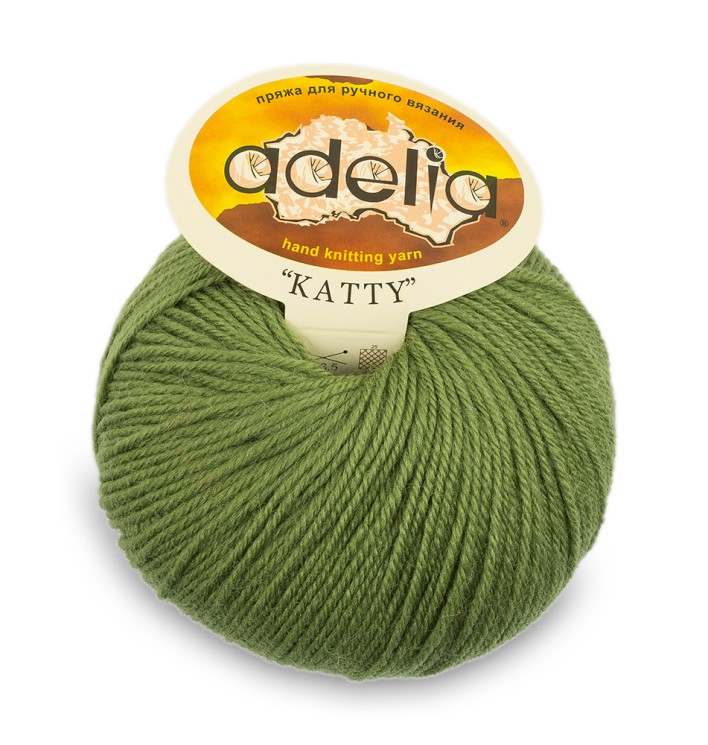 Пряжа ADELIA KATTY (100% шерсть) 10х50г/150м цв.20 зелёный