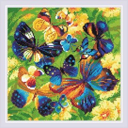 Набор "РИОЛИС" мозаичная картина арт.AM0038 Яркие бабочки 30х30 см