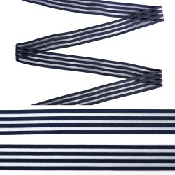 Резинка декоративная с прозрачными вставками Нейлон шир.030мм цв.синий сапфир S919 уп.30м