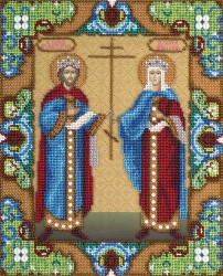 Набор для вышивания PANNA арт. CM-1827 Икона Святых равноапостольных царя Константина и царицы Елены 25,8х30,8 см