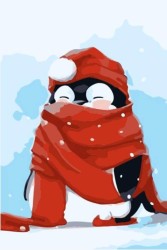 Живопись по номерам Пингвин в снегу MC1054 20х30 тм Цветной