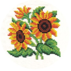 Набор для вышивания KLART арт. 8-117 Цветы солнца 13х13 см упак