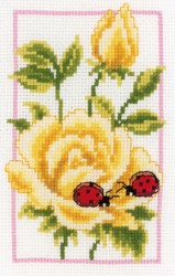 Набор для вышивания VERVACO арт.PN-0146887 Жёлтые розы 8х12 см