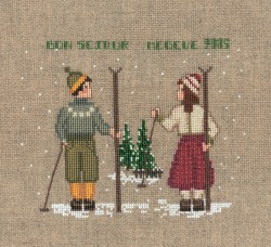 Набор для вышивания Le Bonheur des Dames арт.2328 Deux Skieurs (Два Лыжника) 12х15 см