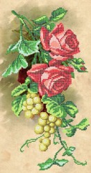 Рисунок на ткани АНГЕЛIКА арт. A556 Красные розы 21х40 см упак (1 шт)