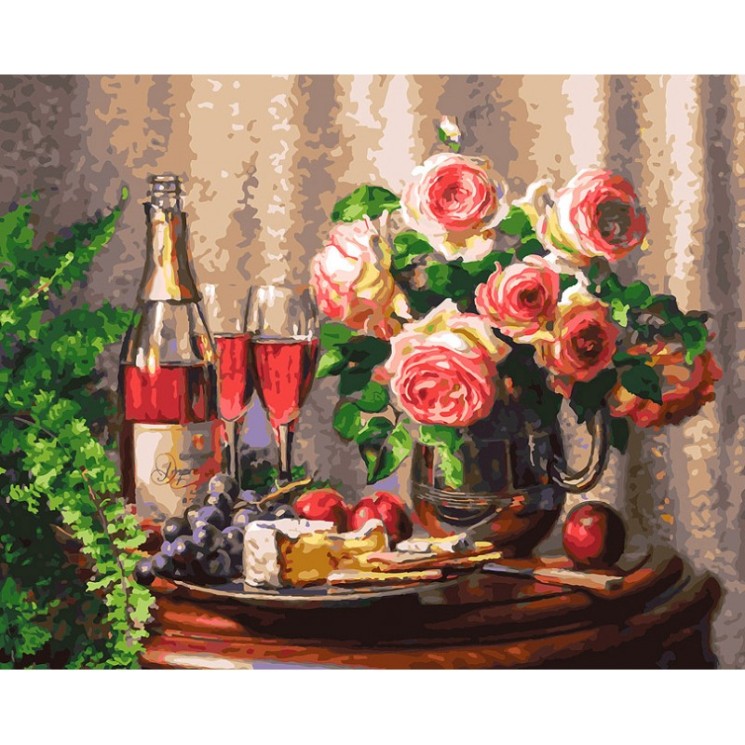 Картины по номерам Белоснежка арт.БЛ.258-AB Розовое шампанское 40х50 см