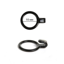 Кольцо-крючок для бюстгальтера металл TBY-12692 d10мм, цв.черный, уп.20шт