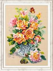 Набор для вышивания ЧУДЕСНАЯ ИГЛА арт.100-021 Чайные розы 24х34 см