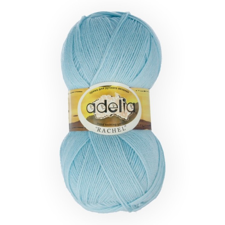 Пряжа ADELIA RACHEL (90% шерсть, 10% полиэстер) 5х100г/400м цв.09 св. бирюза