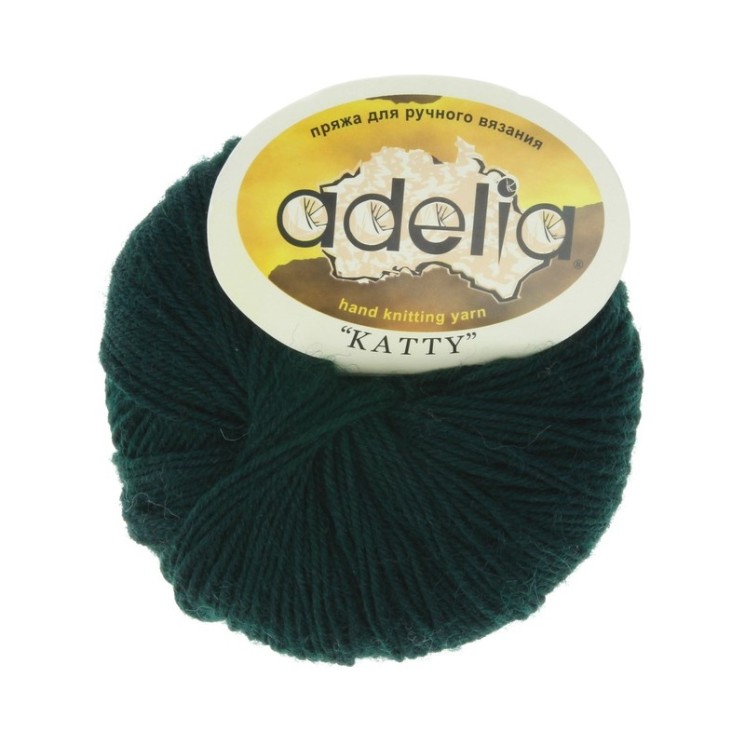 Пряжа ADELIA KATTY (100% шерсть) 10х50г/150м цв.14 т.зеленый