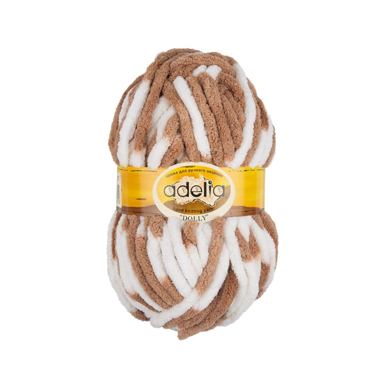 Пряжа ADELIA DOLLY (100% полиэстер) 5х100г/40м цв.17 бело-бежевый