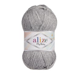 Пряжа для вязания Ализе My Baby (100% акрил) 5х50г/150м цв.021 серый меланж