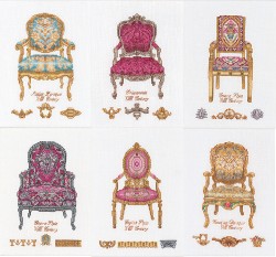 Набор для вышивания THEA GOUVERNEUR арт.3068 Шесть стульев 13,5х18,5 см