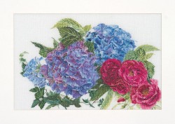 Набор для вышивания THEA GOUVERNEUR арт.442A Гортензия и роза 46х30 см