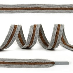 Шнурки TBY плоский 15мм арт.SLF055 длина 130 см цв.серый уп.10шт