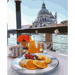 Картины по номерам Molly арт.KHN0007 Утренний Завтрак в Венеции 40х50 см