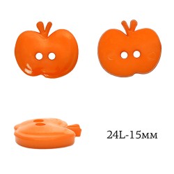Пуговицы пластик Яблоко TBY.P-1324 цв.13 оранжевый 24L-15мм, на 2 прокола, 50 шт