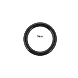 Кольцо для бюстгальтера пластик TBY-12670 d6мм, цв.черный, уп.100шт