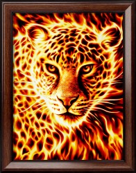 Набор для изготовления картин "АЛМАЗНАЯ ЖИВОПИСЬ" арт.АЖ.1849 «Огненный леопард» 30х40 см