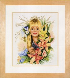 Набор для вышивания LANARTE арт.PN-0008223 Spring flower girl 34х40 см