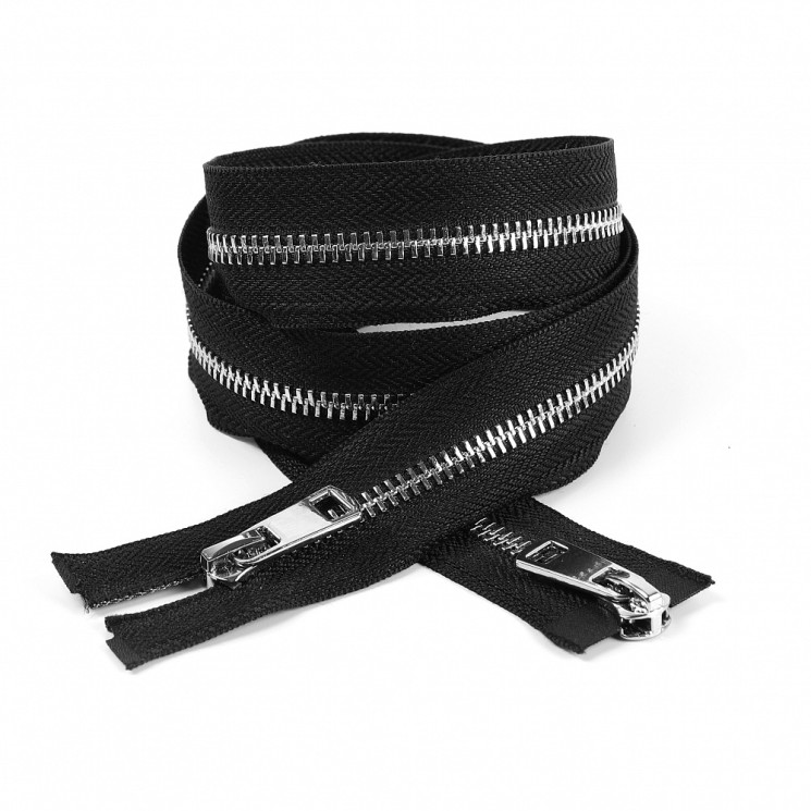 Молния MaxZipper мет. Титан №5 2 замка никель 110см цв.F322 черный уп.10 шт