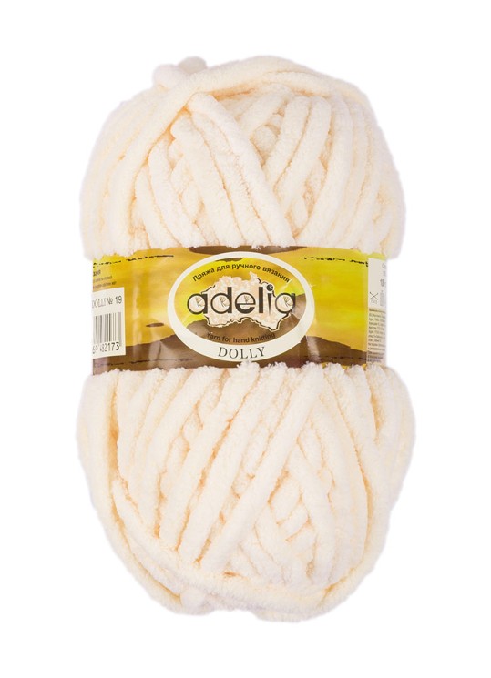 Пряжа ADELIA DOLLY (100% полиэстер) 5х100г/40м цв.19 сливочный