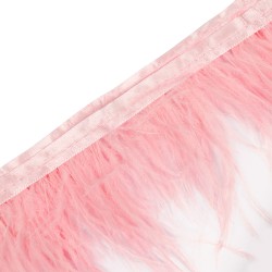 Перья на ленте Страус арт.FBY-08-123 шир.8см цв. нежно-розовый уп.2м