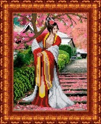 Рисунок на ткани КАРОЛИНКА арт. КБЛ-4010 Японский сад 25х19 см