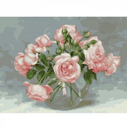 Картина по номерам с цветной схемой на холсте Molly арт.KK0062 Бузин. Розовая симфония (20 цветов) 30х40 см