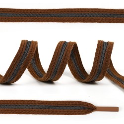 Шнурки TBY плоский 15мм арт.SLF054 длина 130 см цв.коричневый уп.10шт