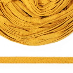 Шнур плоский х/б 12мм турецкое плетение цв.006 горчичный уп.50 м