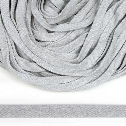 Шнур плоский х/б 15мм турецкое плетение цв.107 св.серый уп.50 м