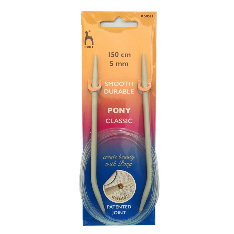 50511 PONY Спицы круговые 5,00 мм/150 см, алюминий