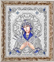 Рисунок на ткани бисером БЛАГОВЕСТ арт.ЖС-4011 Пресвятая Богородица Семистрельная в жемчуге