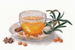 Набор для вышивания ОВЕН арт. 1454 Облепиховый чай 24х13 см