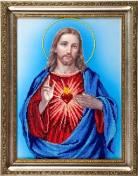 Рисунок на ткани АНГЕЛIКА арт. A502 Наисветейшее Сердце Христово 30х40 см