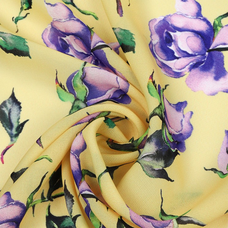 Ткань Шифон-шелк 50 г/м 100% пэ шир.150 см арт.T.0907.03 цв.желтый рул.35м