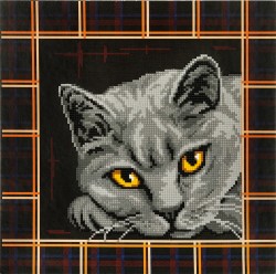 Кристальная мозаика ФРЕЯ арт.ALBP-292 Британская кошка (постер) 30х30 см