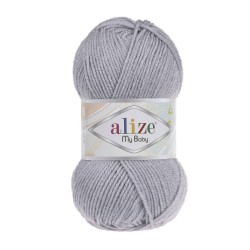 Пряжа для вязания Ализе My Baby (100% акрил) 5х50г/150м цв.253 серый