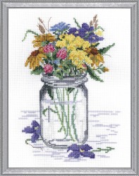 Набор для вышивания JANLYNN арт.017-0112 Полевые цветы 20х25 см