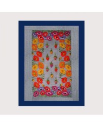 Набор для вышивания Le Bonheur des Dames арт.3655 Коврик Fleuri Anemones (Цветы Анемоны) 10,5х17,5 см